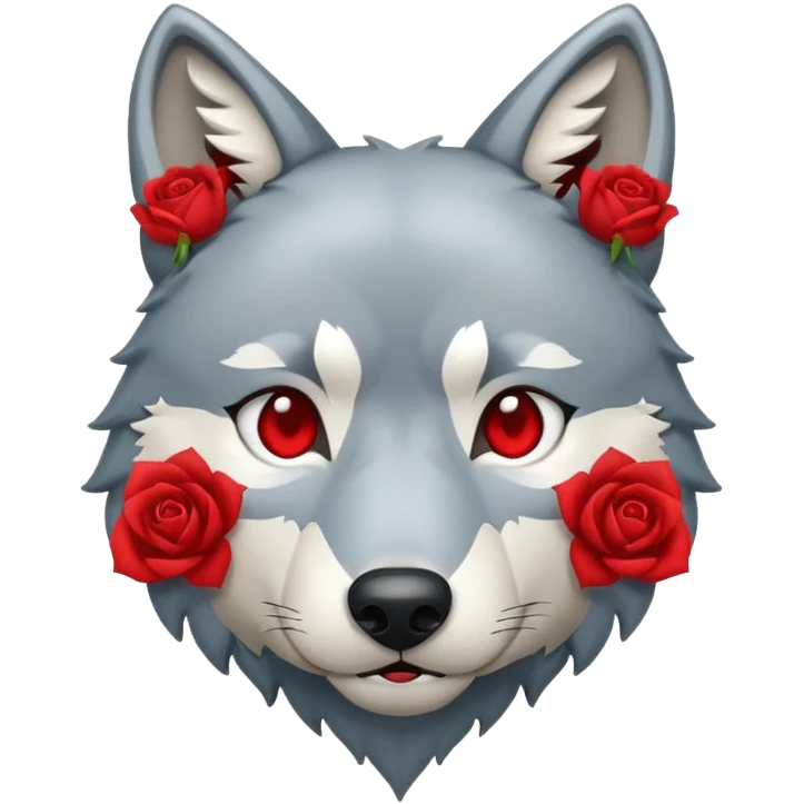 створи емодзі в стилі епл, поєднай 🐺🥀💔 emoji