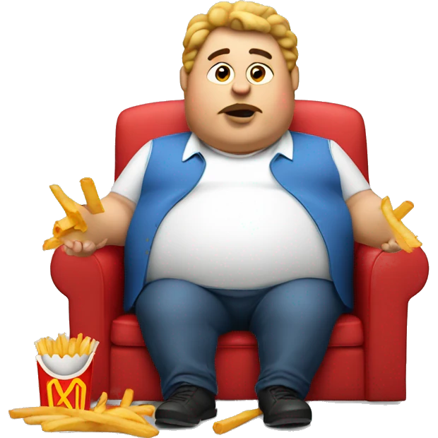 fat guy with fries emoji