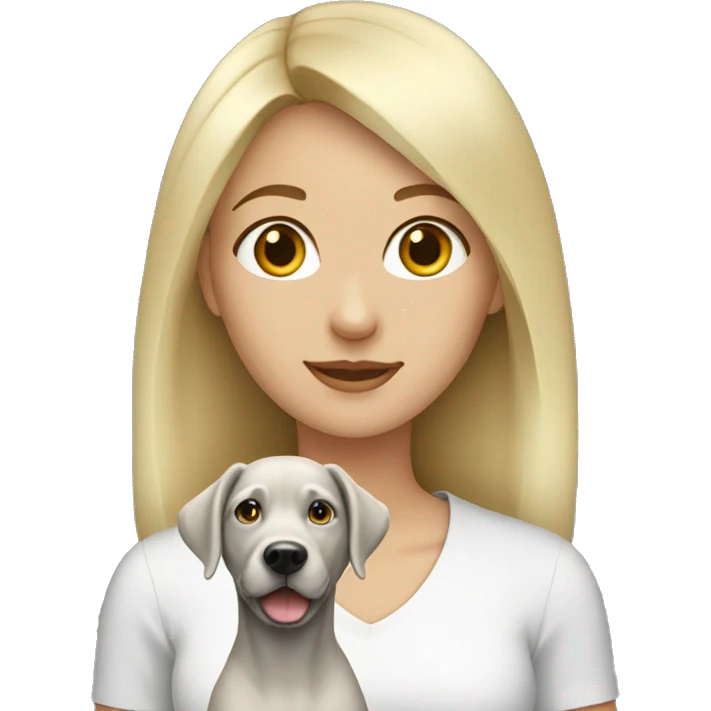 Blonde girl with a silver lab emoji