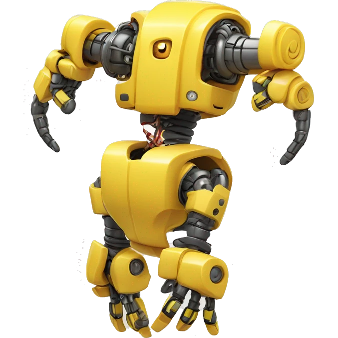 Flexing yellow robotic bicep and forearm with shocks and circuits emoji