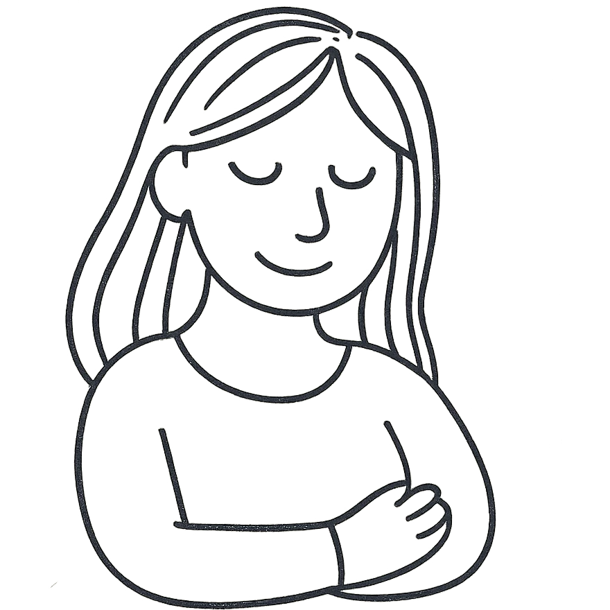 mom, minimal line art, nurturing expression emoji