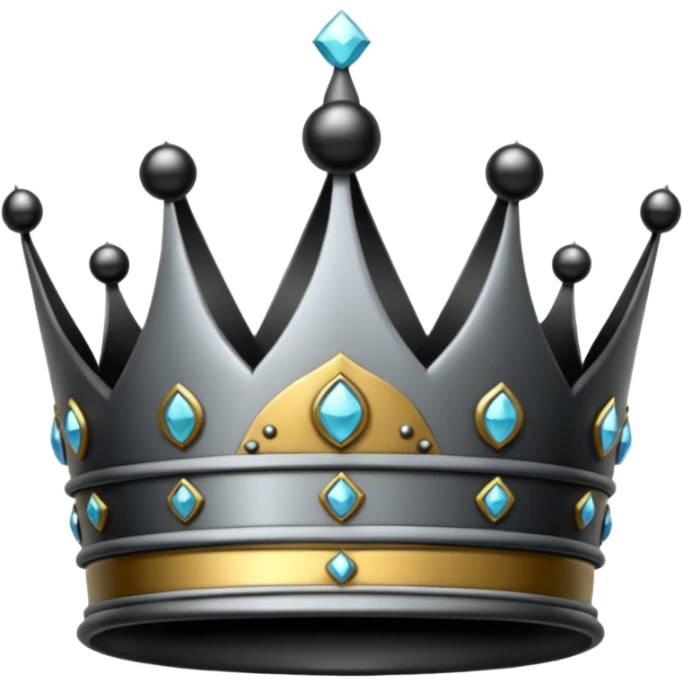 crown full black and grey dark style emoji