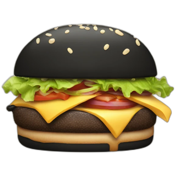 Gros noir qui mange un burger emoji