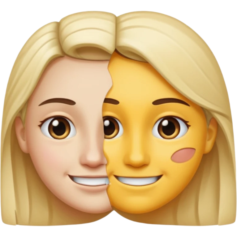 A face split diagonally: one half smiling, the other half with a tear.  emoji