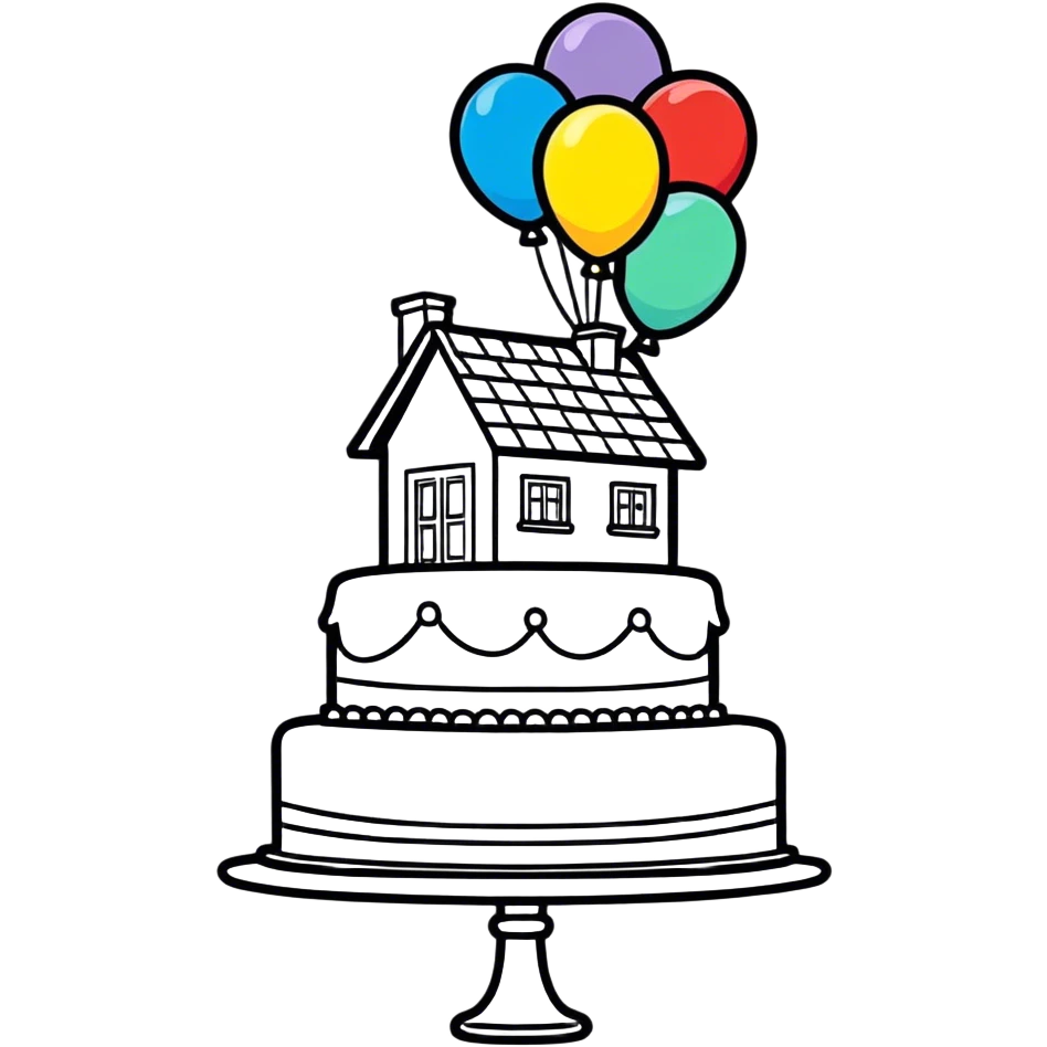 Up movie house cake for birthday  emoji