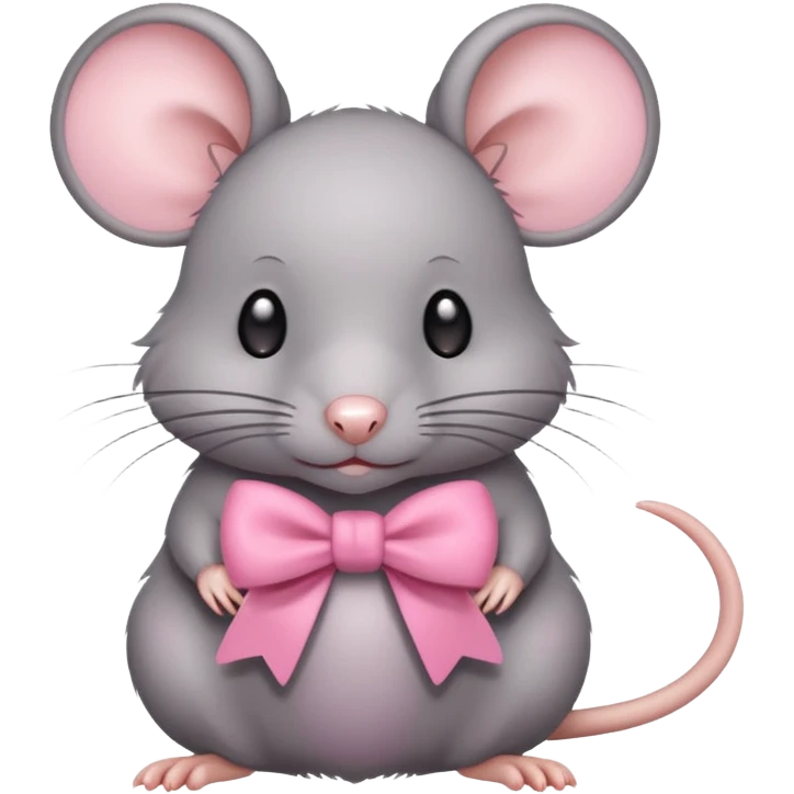 Cute rat with a pink bow emoji