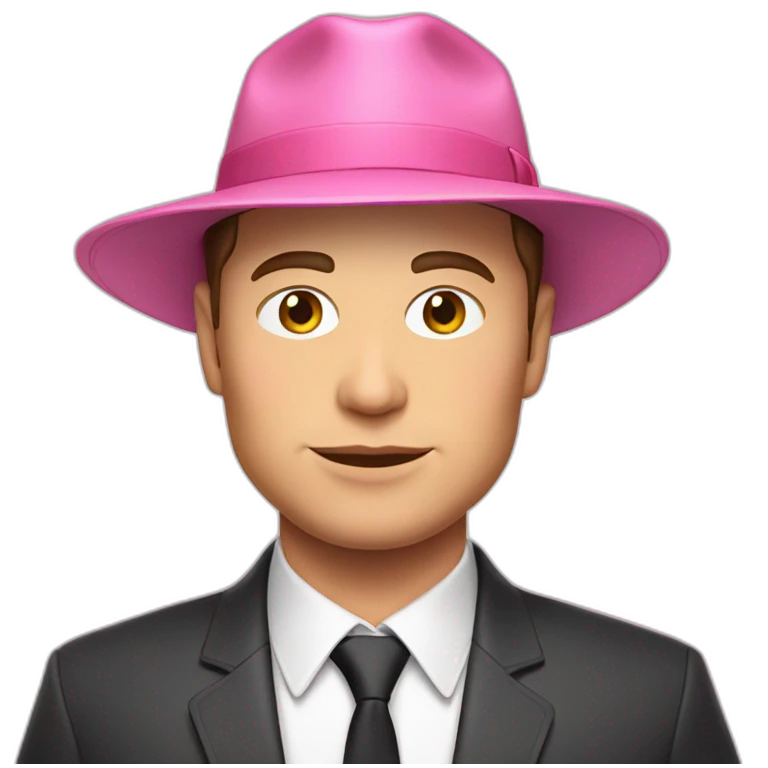 elon musk pink hat office boy emoji