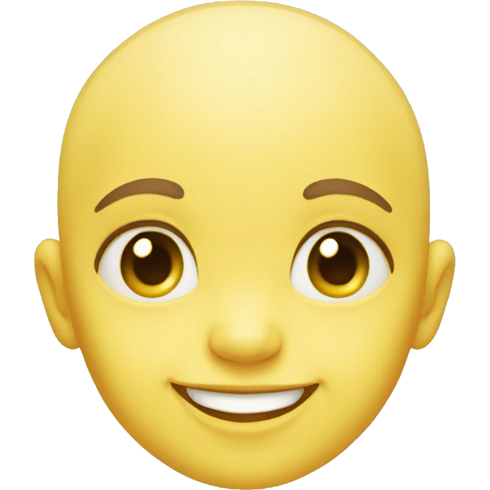 baby head, smiling, yellow skin, bald emoji