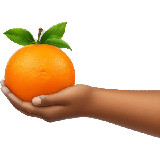hand squeezing the orange emoji