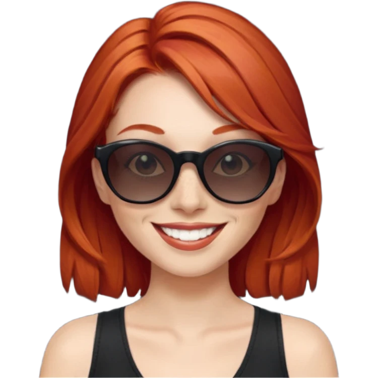 sunglasses red hair woman  emoji