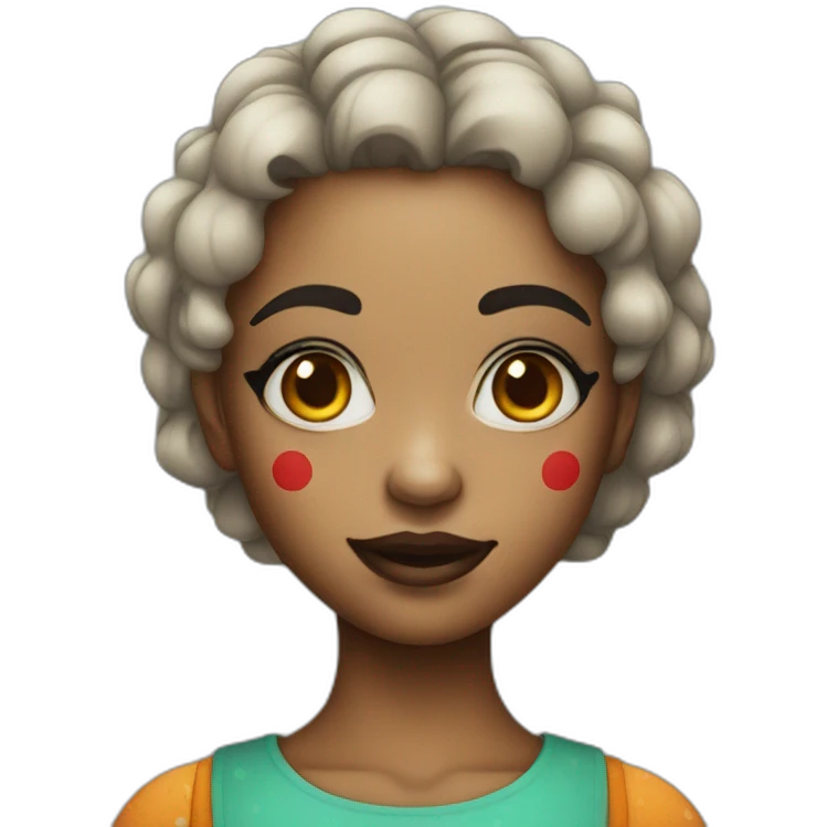 girl with clown makeup emoji
