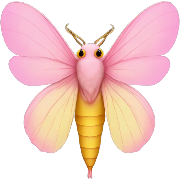 Rosy maple moth side profile with no mouth  emoji