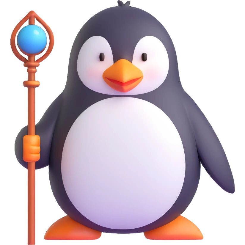 pinguim com cajado de ferro emoji