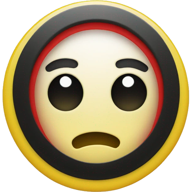 a black and red rectangle with a medium-sized yellow circle in the middle emoji