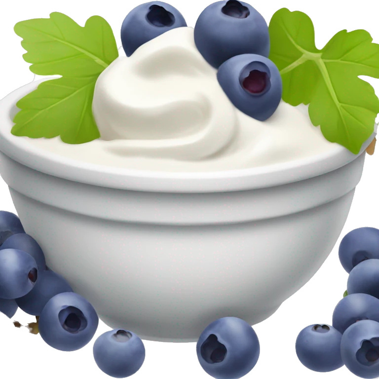 yoghurt bowl with grapes and blueberries emoji