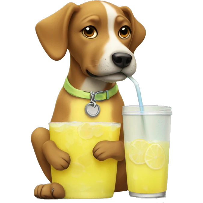 dog drinking lemonade emoji