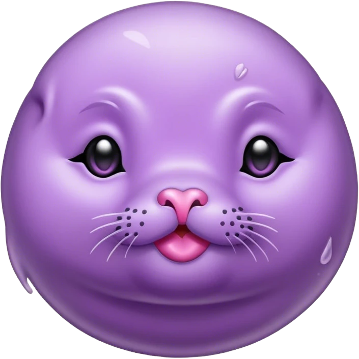 Light purple seal in the form of a kiss emoji