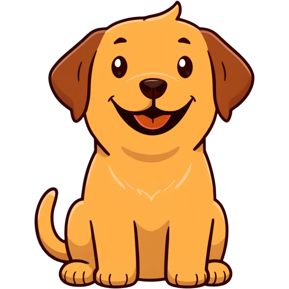 Chocolate Labrador laughs emoji