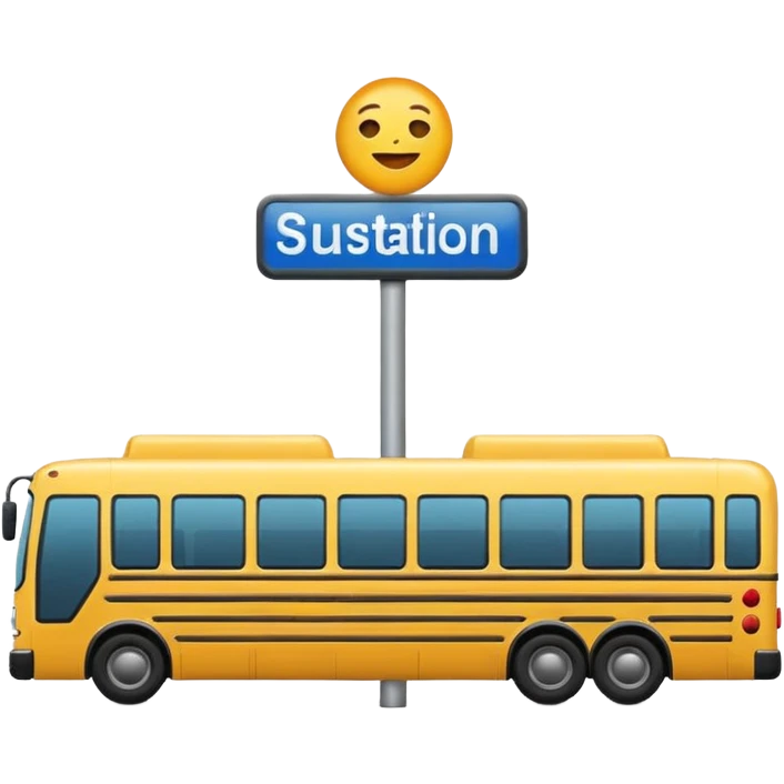 bus station, emoji style, different composition emoji