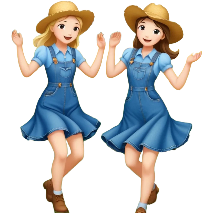 Two country girls dancing  emoji