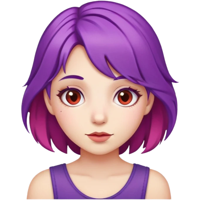 Strawberry with purple hair  emoji