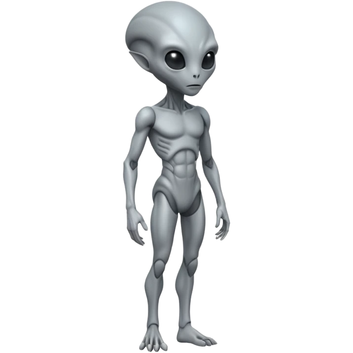 fullbody humanoid gray alien direct sideview emoji