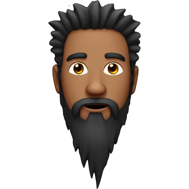 Guy with red spiky hair, completely black scleras, and a chin curtain beard emoji