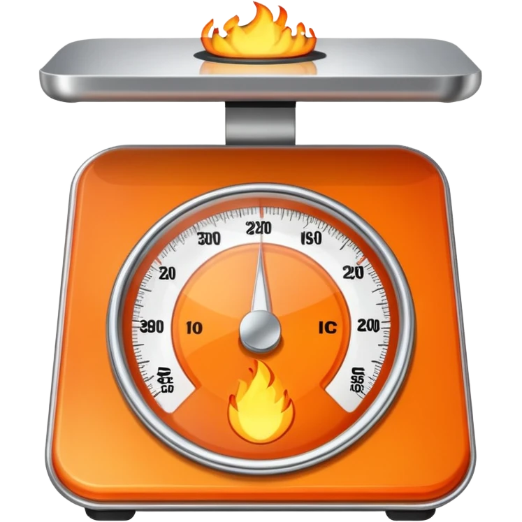 a flame that burns a body weight scale emoji