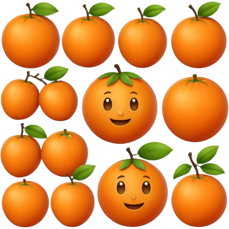 genere moi une seule orange sans les yeux ni la bouche emoji