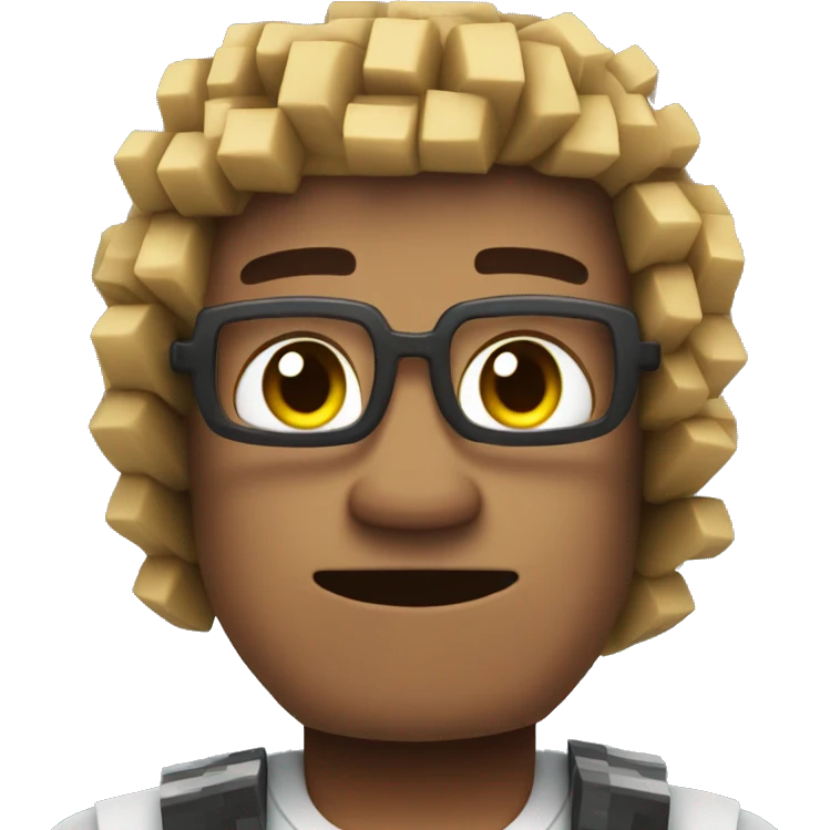 Minecraft nerd with curly middle part emoji