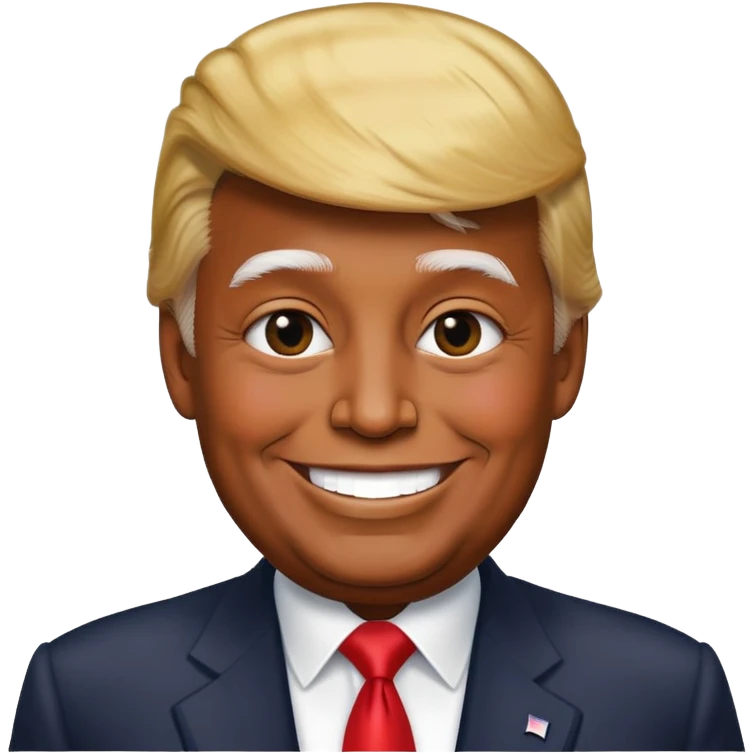 Black skinned Donald Trump emoji
