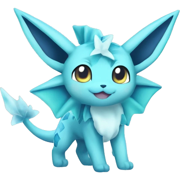 Kawaii Vaporeon-Glaceon-Pokémon full body emoji