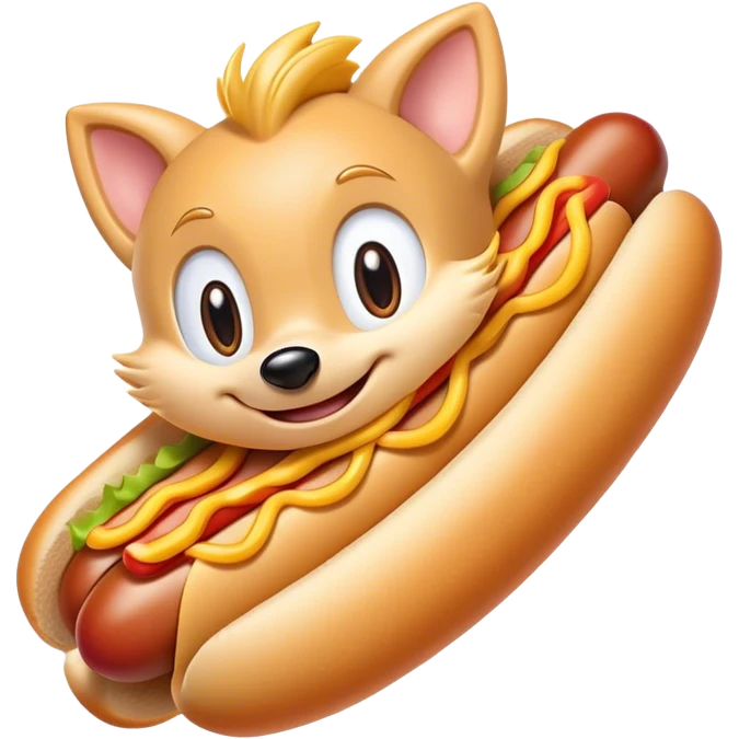 Ht dog with sonic emoji