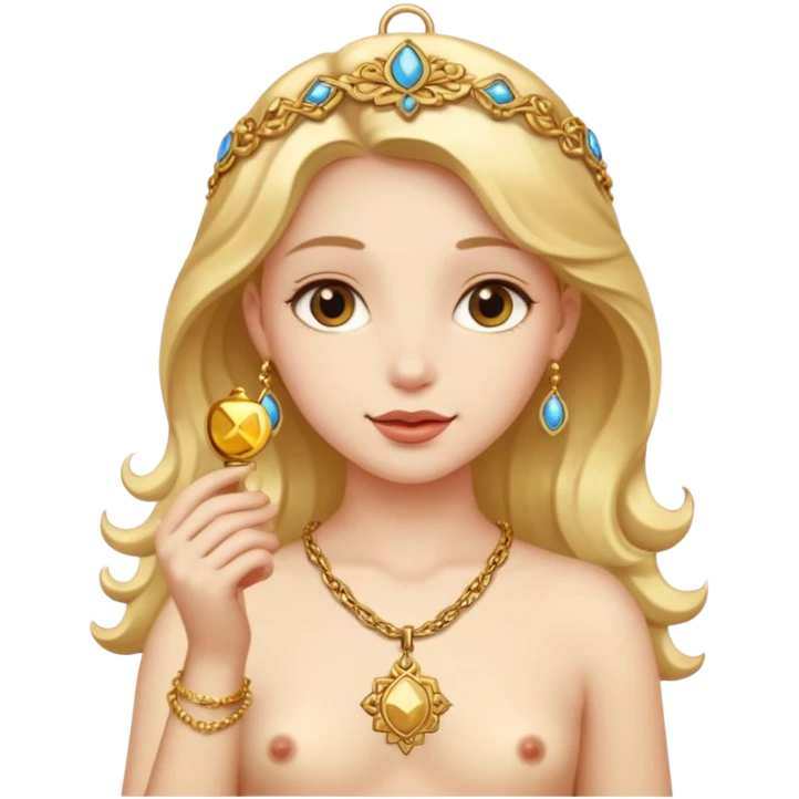 girl naked with charm emoji