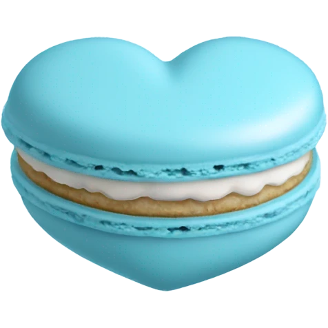Light blue macaroon in shape of heart 🩵  emoji