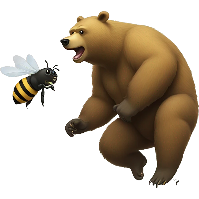 bears fighting bees emoji