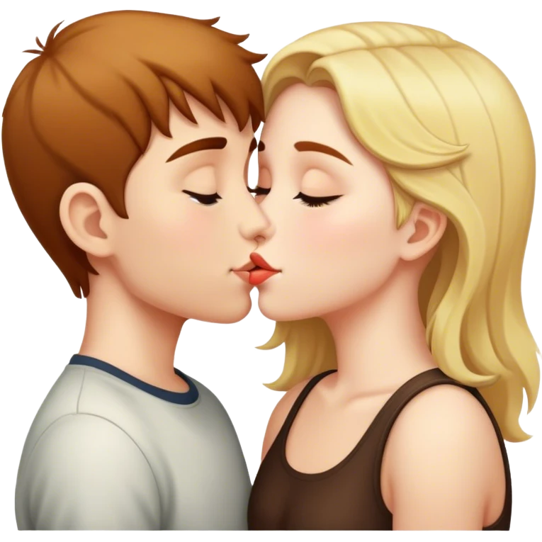 Girl and boy kiss  emoji