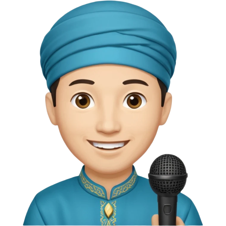 Мужчина с микрофоном, нужен казах. Для рамадана emoji