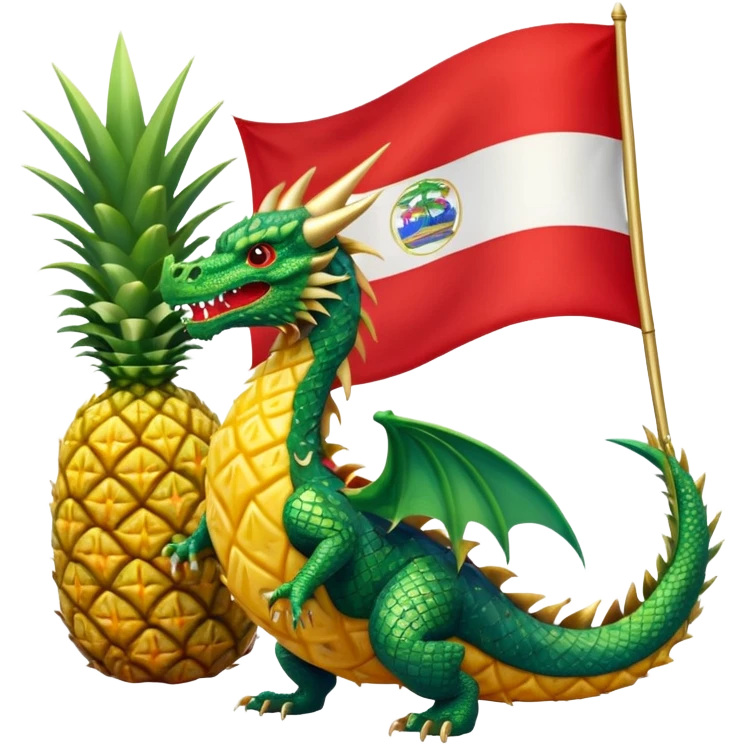 Dragon with the flag of costa rica and a pineapple emoji