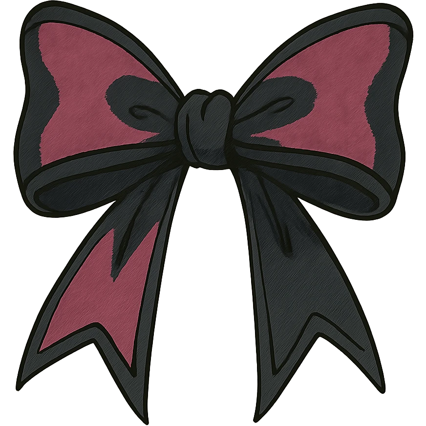 pink and black gothic bow emoji