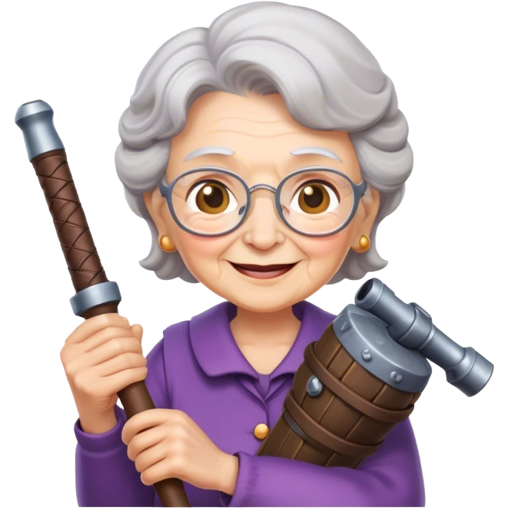 Grandma with rpg emoji