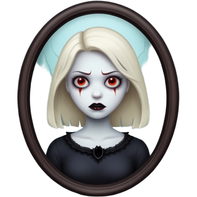 Spooky killer on mirror behind woman emoji