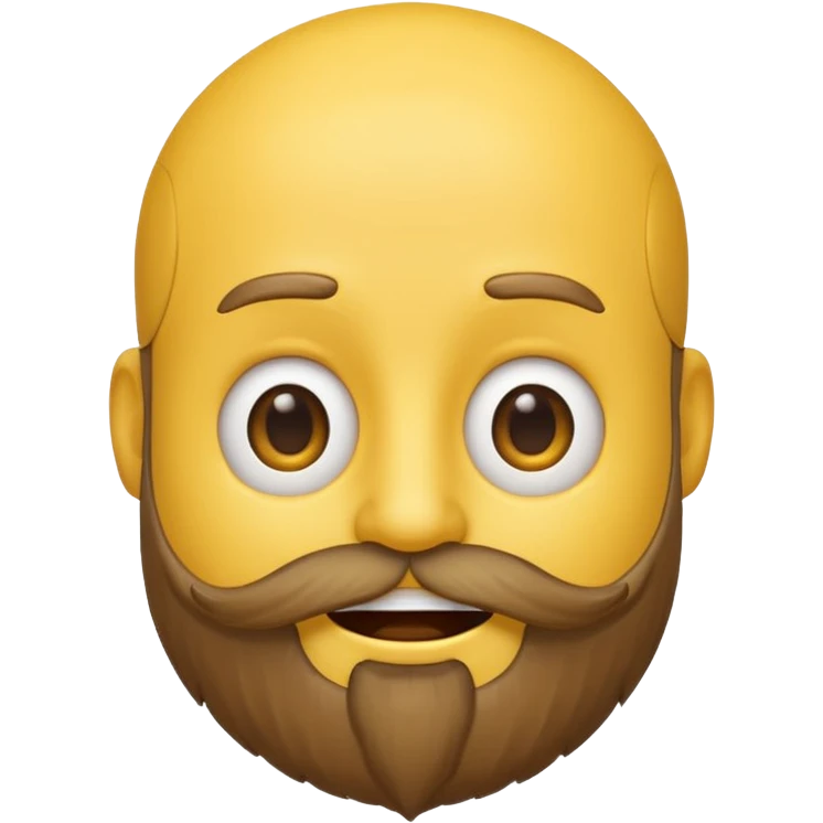 A yellow smiley emoji with a beard growing out of the top of his head emoji
