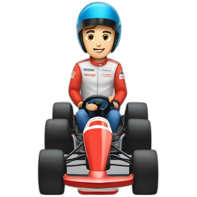 Charle Leclerc doing go kart emoji