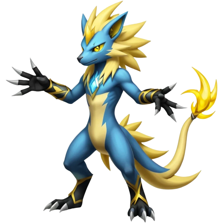 Shiny Epic Badass Manectric-Luxray-Zeraora-hybrid (Full body) emoji