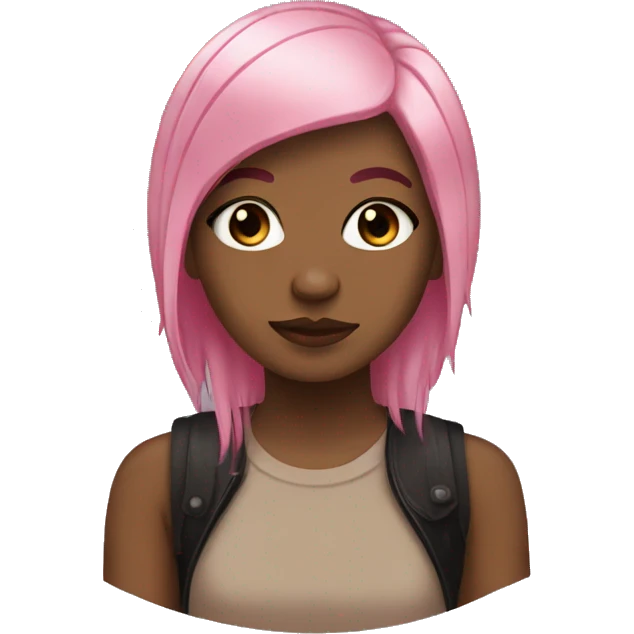emo girl brown skin pink hair  emoji