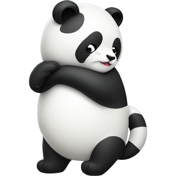 A cat and a panda hug emoji