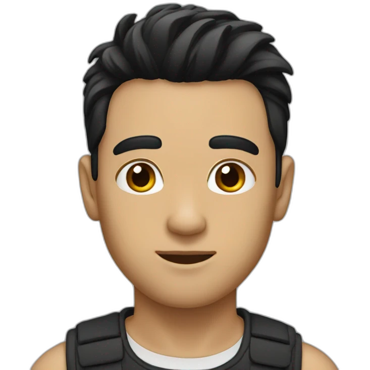 man with black hair undercut emoji