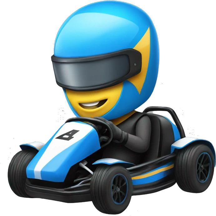 Blue and black electric race kart emoji