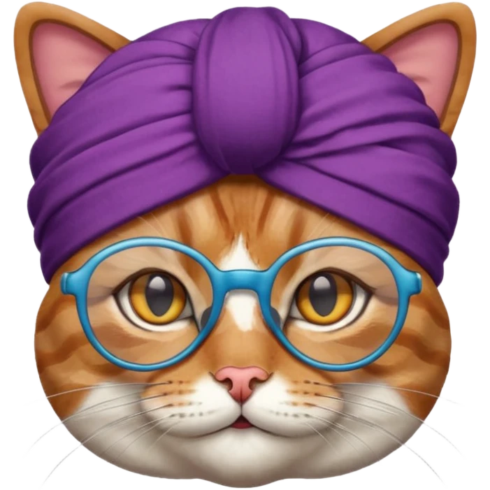 Cat with turban and glasses emoji